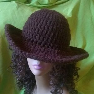 Crochet bucket hat.